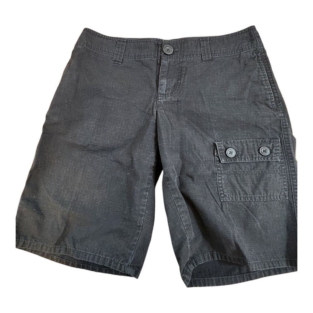 The North Face womens cargo sz 4 long black shorts cotton pockets